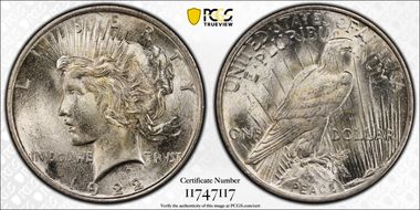 1922 $1 VAM 5C, TDR, Eroded Face MS65
