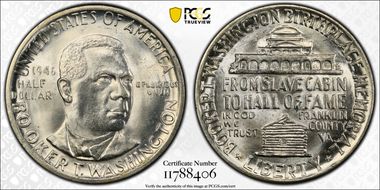 1946 50C Booker T. Washington MS65