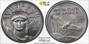 2007 $10 Statue of Liberty MS70