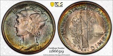 1945-S 10C Micro S MS66