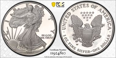 2007-W $1 Silver Eagle PR70DCAM