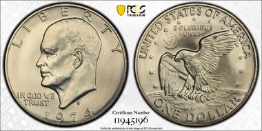 1974-S $1 Silver MS67