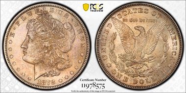 1878 7/8TF $1 Strong MS63