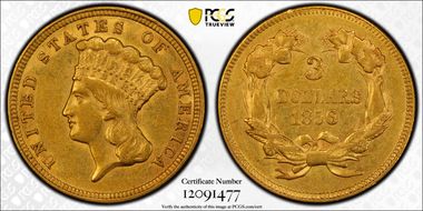 1856 $3 AU55