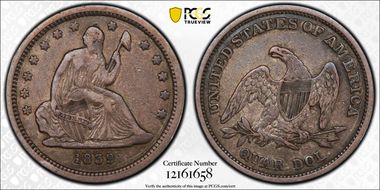 1839 25C No Drapery XF40