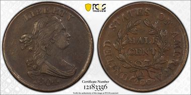 1804 1/2C Crosslet 4, Stems XF45BN