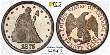 1875 20C PR63CAM