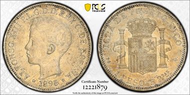 1895-PG V Peso KM-24  Ag AU55