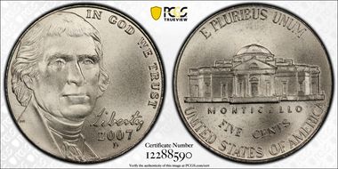 2007-D 5C Satin Finish SP69FS