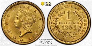 1854 G$1 Type 1 MS62