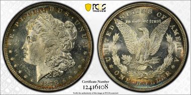 1878 8TF $1 VAM 14.2 Polished Ear MS63PL