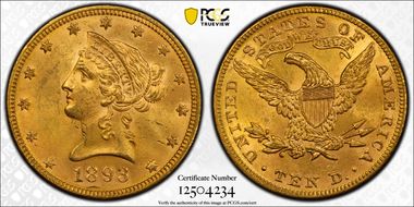 1893 $10 MS63