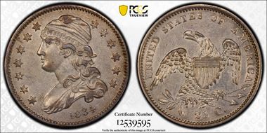 1834 25C Browning 4 AU50