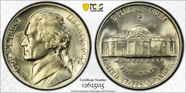 1942-P 5C Silver MS66
