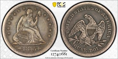 1855-S 25C XF45