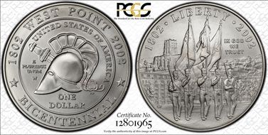 2002-W $1 West Point MS70