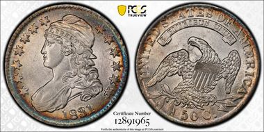 1831 50C O-107 AU58