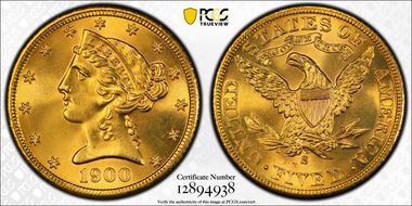 1900-S $5 MS66