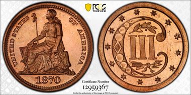 1870 3C J-798 PR66RD