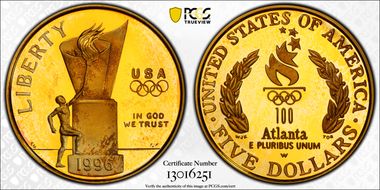 1996-W $5 Cauldron PR70DCAM