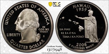 2008-S 25C Hawaii PR70DCAM