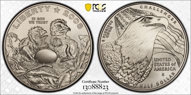 2008-S 50C Bald Eagle MS70