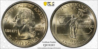 1999-P 25C Pennsylvania MS67
