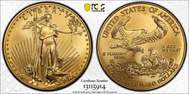 2006-W $50 Burnished Gold Eagle SP70