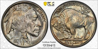 1917-S 5C MS66