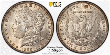 1899-O $1 VAM 6, Micro O AU58