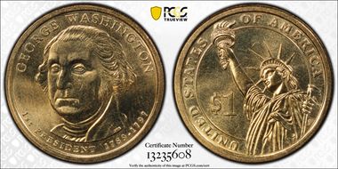 (2007) $1 Missing Edge Lettering George Washington MS67