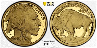 2008-W $10 American Buffalo .9999 Fine Gold PR70DCAM
