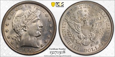1892 50C AU58