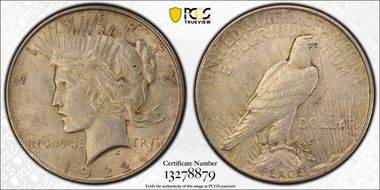 1922 $1 VAM 1F Field Break AU53