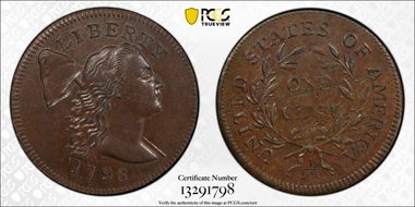 1796 1C Liberty Cap, S-86 MS62BN