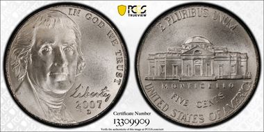 2007-D 5C Satin Finish SP69FS