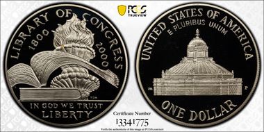 2000-P $1 Library PR70DCAM
