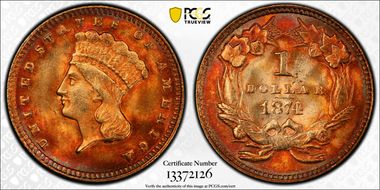 1874 G$1 MS64