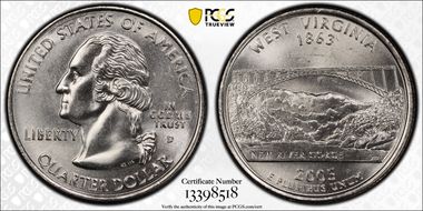 2005-D 25C West Virginia MS67