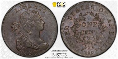 1800 1C S-197 AU58BN