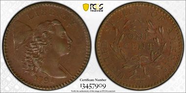 1794 1C Head of 1794 S-44, Short Bust MS63BN