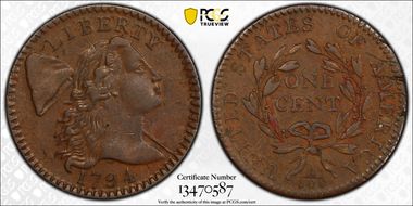 1794 1C S-58, Many-Haired XF45BN