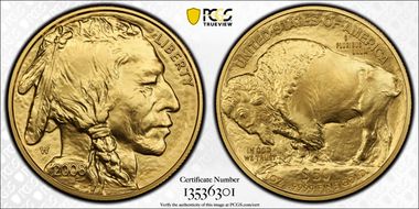 2008-W $50 Burnished Am. Buffalo First Strike .9999 Fine Gold SP69