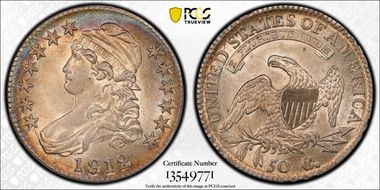 1812 50C O-105a AU58