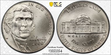 2008-D 5C Satin Finish SP68FS