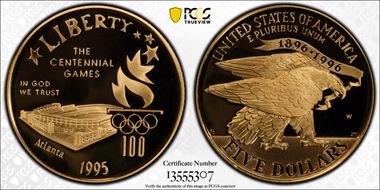 1995-W $5 Stadium PR70DCAM