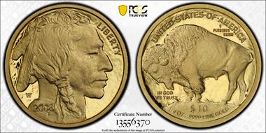 2008-W $10 American Buffalo First Strike .9999 Fine Gold PR70DCAM