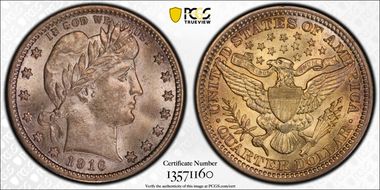 1916 25C Barber MS64
