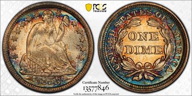 1853 10C Arrows MS67