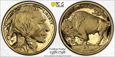 2008-W $5 American Buffalo First Strike .9999 Fine Gold PR70DCAM